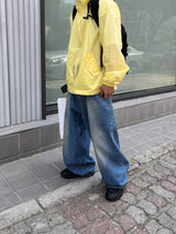 コーティングワイドデニムパンツ