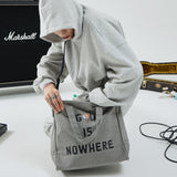 スラブバイオウォッシングキャンバスバッグ / SLUB BIO-WASHING CANVAS BAG-LIGHT GREY