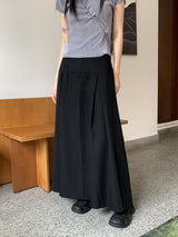 フィッションツーウェイプリーツロングスカート / Fiction two-way pleated long skirt