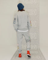 GRANNY SQUARE JOGGER PANTS GRAY MELANGE (6691423617142)