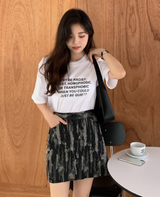 レタリングコットン半袖Tシャツ (2color) (6613794160758)