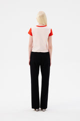 チェリーカラーリングキャップスリーブTシャツ / CHERRY COLORING CAP SLEEVE T-SHIRT [SALMON]
