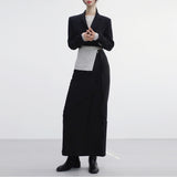 Ash long D belt skirt