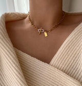 jum パールゲストルックトグルバーボールドショートチェーンネックレス/jum Pearl Guest Look Toggle Bar Bold Short Chain Necklace