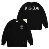 GOTHIC FEEL GOOD OVERSIZED HEAVY SWEAT CREWNECK BLUE GREY / BLACK (6626802630774)