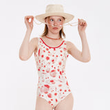 チェリーパターンワンピーススイムスーツ / CHERRY PATTERN ONE PIECE SWIMSUIT [RED]