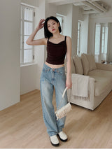 シルキードレープシャーリングスリーブレス / Silky Drape Shirring Sleeveless (2color)