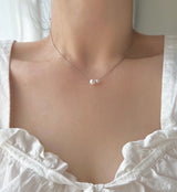 Silver 925 パールイノセントデイリーショートウェディングゲストネックレス/loo Silver 925 Pearl Innocent Daily Short Wedding Guest Necklace