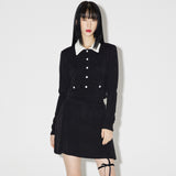 Haley Collar Knit Cardigan [BLACK] (6638363050102)