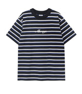 オールウェイズ刺繍ストライプTシャツ / ALWAYS EMBROIDERED STRIPE T-SHIRT(BLACK)