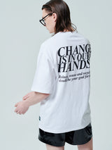 キャンペ-ンTシャツ/[ENJOY YOUR MEAL] CAMPAIGN 1/2 T-SHIRT SKEWER _WHITE