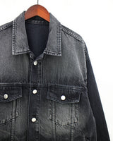 ウォッシングブラックブルーボクシージャケット / Washing Black Blue Boxy Jacket