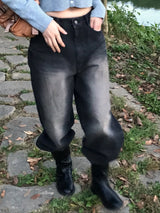 Plant wide denim pants 
