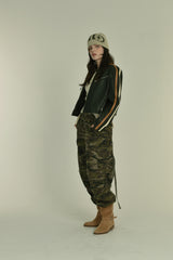 line leather jacket (black)