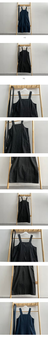 ローデニムスリーブレスドレス/raw denim sleeveless dress