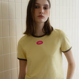 サークルロゴクロップT / CIRCLE LOGO CROP TEE_YELLOW