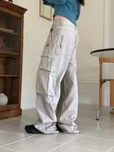 ケーズY2Kグレーポケットカーゴコットンパンツ/Keds Y2K Gray Pocket Cargo Cotton Pants