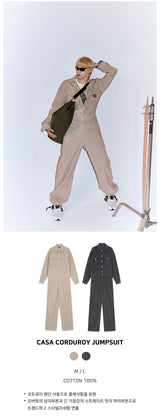 カサカウボーイジャンプスーツ/CASA CORDUROY JUMPSUIT [BEIGE]