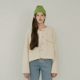 ROUND COLLARED CROP JACKET (IVORY) (6645973844086)