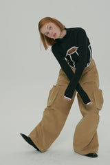 POCKET SHIRRING WIDE PANTS / BEGIE