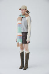 カラーストライプマフラー / Color Stripe Muffler [Mint]