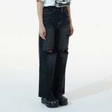 ルーズデストロイドペイントデニムパンツ / LOOSE DESTROYED PAINT DENIM PANTS
