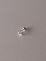 [92.5silver] dot heart piercing (2size)