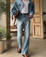 Lavender crop denim jacket (2 color) (6694661292150)