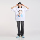 ベイビーフェイスペアーイーティングベイビー半袖Tシャツ ホワイト