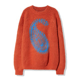 BULKY BRUSH PAISLEY SWEATER ORANGE