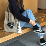 レタリングエコバッグ(ミルクココア)/Lettering eco bag (Milk cocoa)