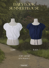 Crop Banding Short Sleeve Blouse (2color)
