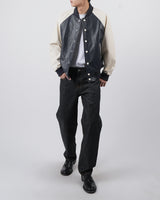 ファストげレイファブリックワイドデニムジーンズ / fast grey fabric wide denim jeans 2color