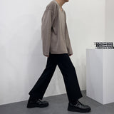 レッグ アップ サイド スリット スラックス / UN702 Leg Up side slit slacks (2 colors)