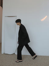 ハローリネンカッティングロングワイドパンツ