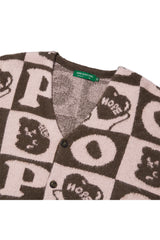 Hope Checker-Board Cardigan_Brown (6678734504054)