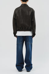 Dad Pigment Leather Jacket (2color)