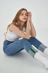 CLASS:y ストレートフィットロールアップハイスパンデックスジーンズ/CLASS:y STRAIGHT FIT ROLL UP HIGH SPANDEX JEAN [6865]