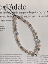 ブラックピンクショートクリスタル フォンストラップ/Black Pink Short Crystal Phone Strap