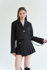PLEATS WRAP SK (BLACK)