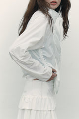 CHERRY STRING SHIRRING WINDBREAKER [WHITE]