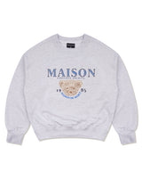 Women's Crop Classic Logo Bear Friends HeavyTerry Sweatshirt AshGray(FCD3TS706W)