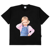ベビーフェイス テレフォンガール半袖Tシャツ R ブラック