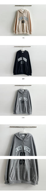 Under Raz Boxy Fleece Half Zip-Up Hood