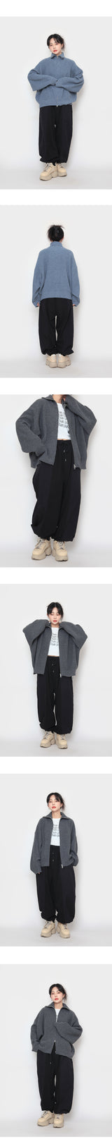ラムスウールニットウェア2wayジップアップ / lambswool knitwear two-way zip-up
