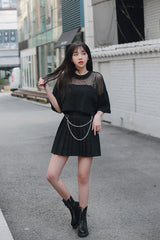 チェーンメッシュクロップTシャツ / TOP(8062) Chain Mesh Crop Tee