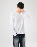 UネックシルケットロングスリーブTシャツ/U neck silket long sleeve 2color