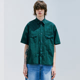 2ND タイプトラッカーナイロンシャツ / 2ND TYPE TRUCKER NYLON SHIRT DARK GREEN