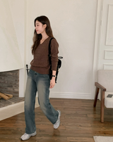 Deep Washing Wide Denim Pants (2color)