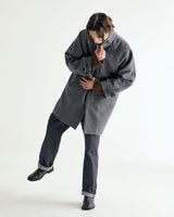 UNISEX WOOL RAGLAN HIDDEN COAT M - TWILL GRAY (6636060672118)